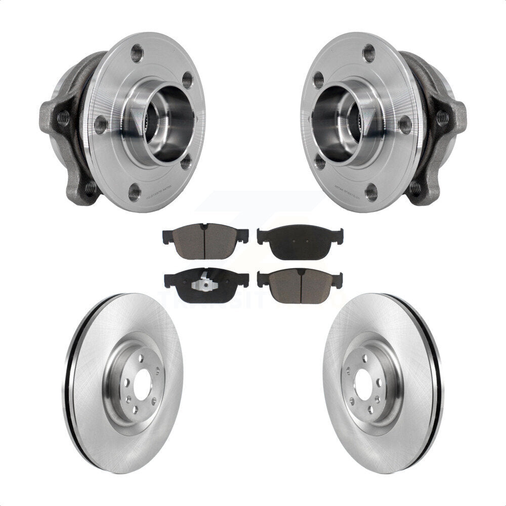 Front Hub Bearing Disc Brake Rotor Pad Kit For Volvo XC90 With 366mm Diameter KBB-127479