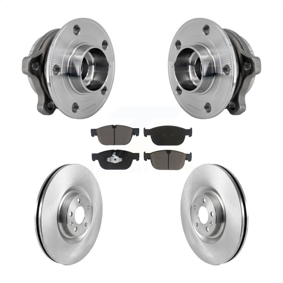 Front Hub Bearing Disc Brake Rotor Pad Kit For Volvo XC90 With 366mm Diameter KBB-127479