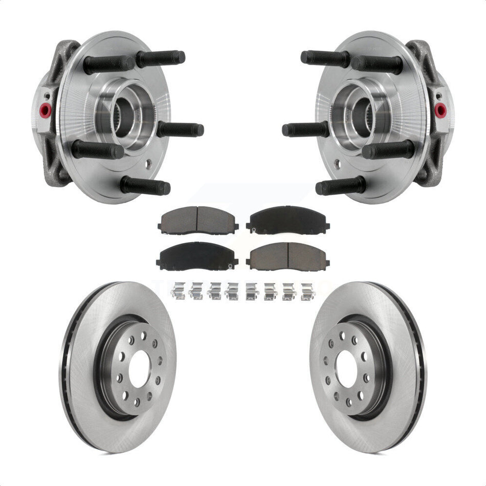 Front Hub Bearing Assembly Disc Brake Rotors And Pads Kit For Jeep Wrangler Gladiator KBB-127481