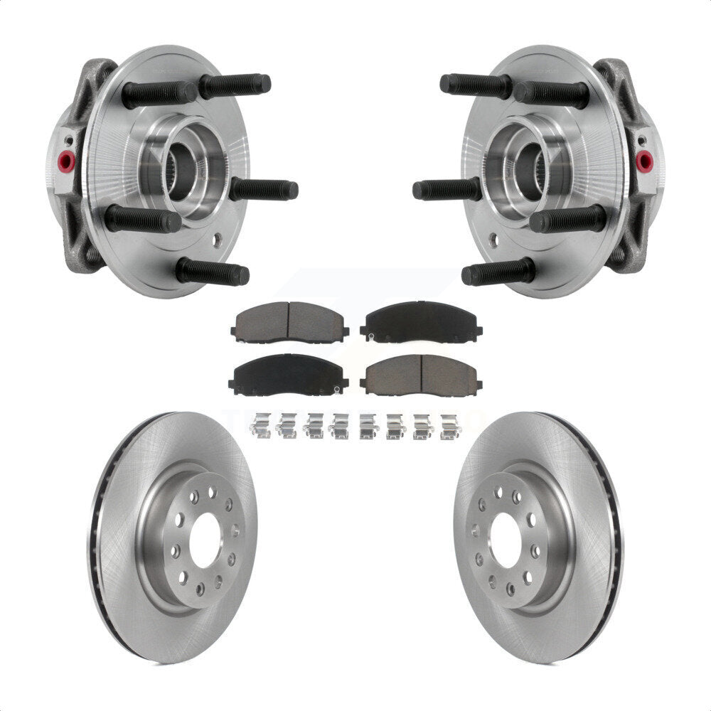 Front Hub Bearing Assembly Disc Brake Rotors And Ceramic Pads Kit For Jeep Wrangler KBB-127482