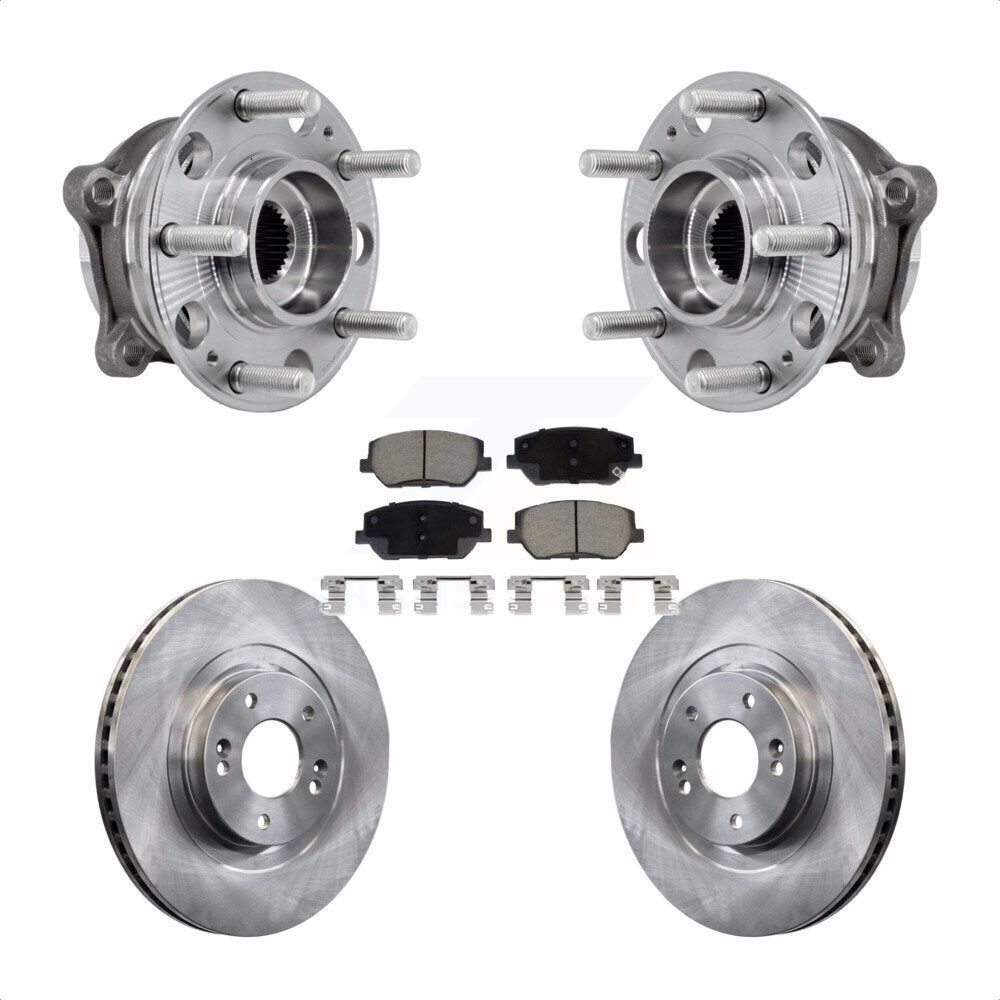 Front Hub Bearing Assembly Disc Brake Rotors And Pads Kit For 2019-2020 Hyundai Santa Fe KBB-127483