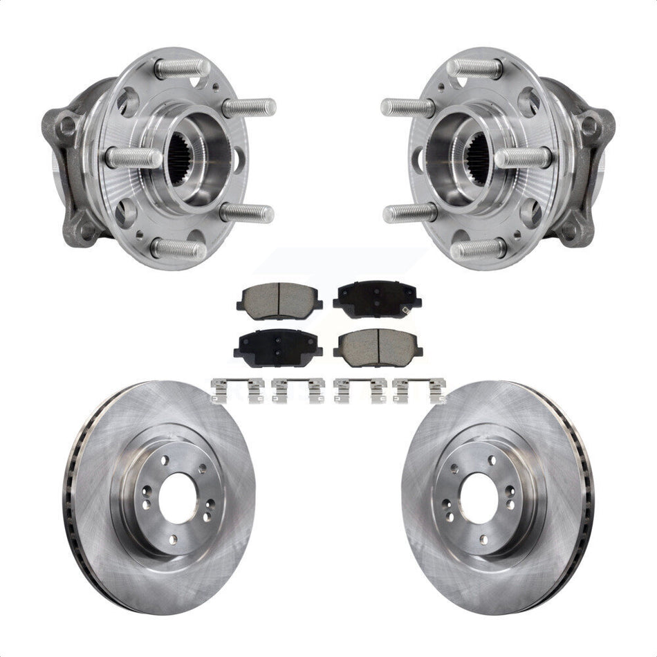 Front Hub Bearing Assembly Disc Brake Rotors And Pads Kit For 2019-2020 Hyundai Santa Fe KBB-127483