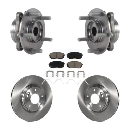 Front Hub Bearing Brake Rotor & Pads Kit For Kia Forte Hyundai Elantra GT Forte5 Veloster KBB-127486