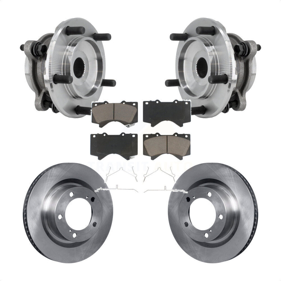 Front Hub Bearing Brake Rotor And Pad Kit For Toyota Tundra Sequoia Complete Assembly 4WD KBB-127488