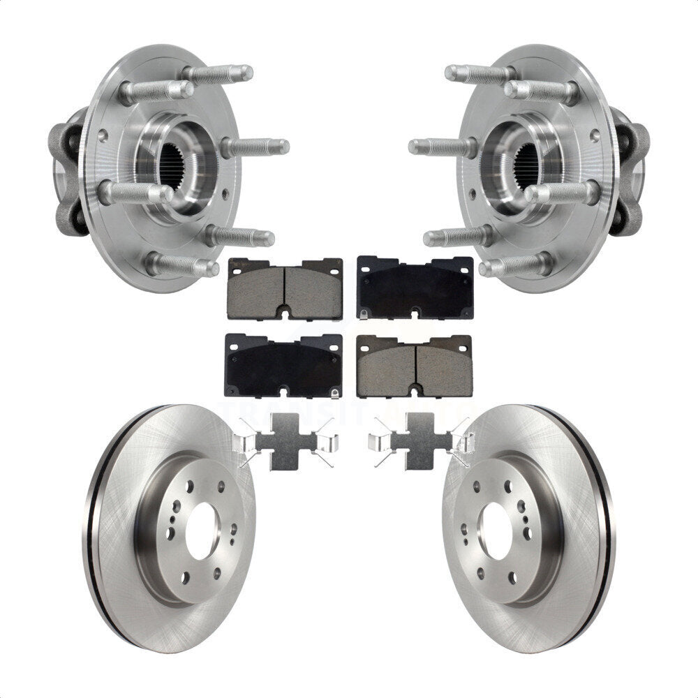 Front Hub Bearing Brake Rotor Pad Kit For Chevrolet GMC Silverado 1500 Sierra Yukon Tahoe KBB-127492