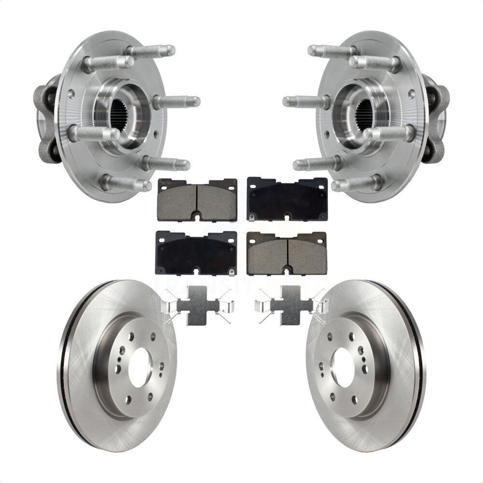 Front Hub Bearing Brake Rotor Pad Kit For Chevrolet GMC Silverado 1500 Sierra Yukon Tahoe KBB-127492