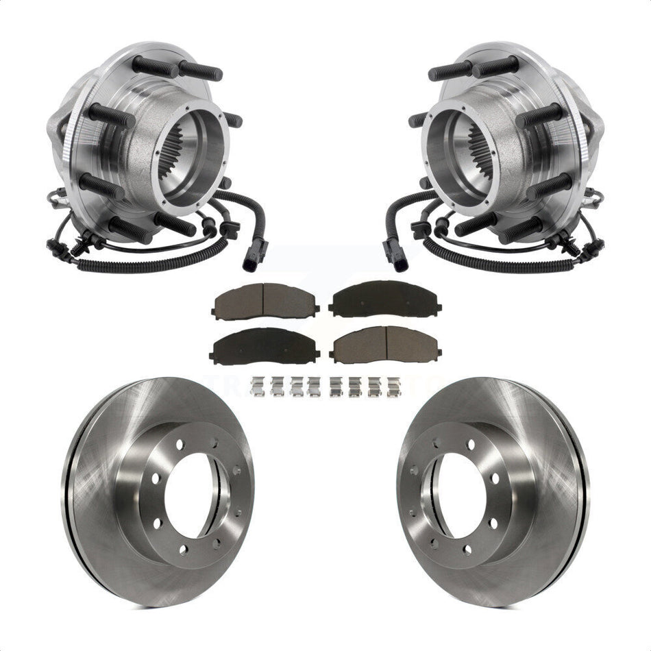Front Hub Bearing Assembly Disc Brake Rotors And Pads Kit For Ford F-350 Super Duty 4WD KBB-127500