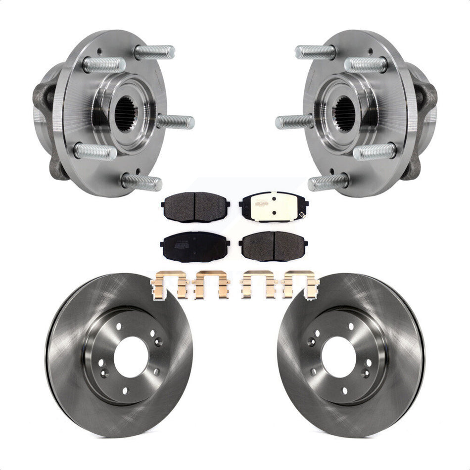 Front Hub Bearing Assembly Brake Rotor Pad Kit For 2017-2019 Kia Soul Naturally Aspirated KBB-127501