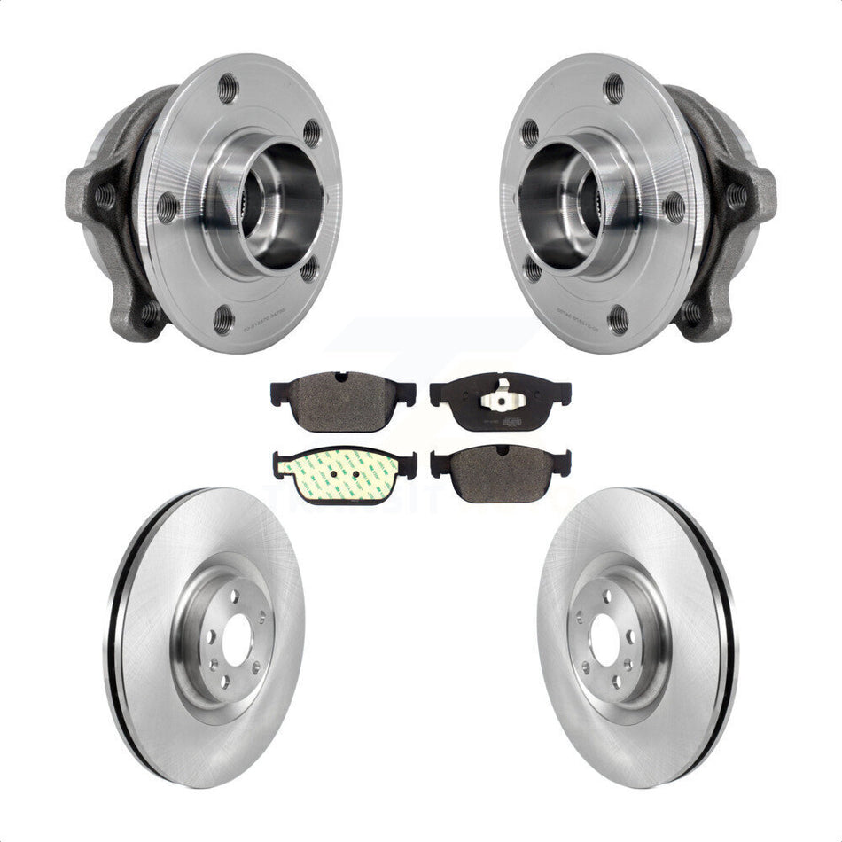 Front Hub Bearing Disc Brake Rotor Pad Kit For Volvo XC90 With 366mm Diameter KBB-127505