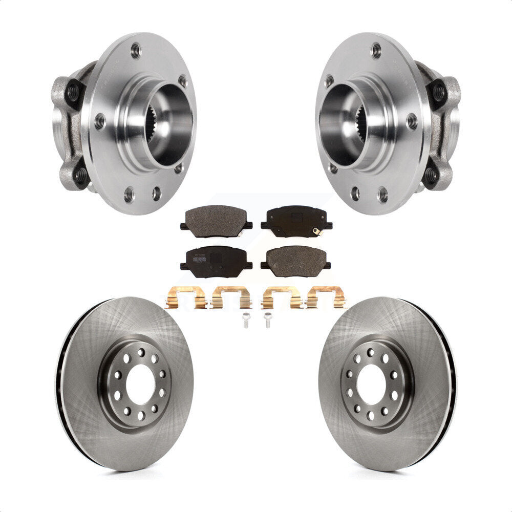 Front Hub Bearing Assembly Disc Brake Rotor & Pad Kit For Jeep Compass Renegade Fiat 500X KBB-127516