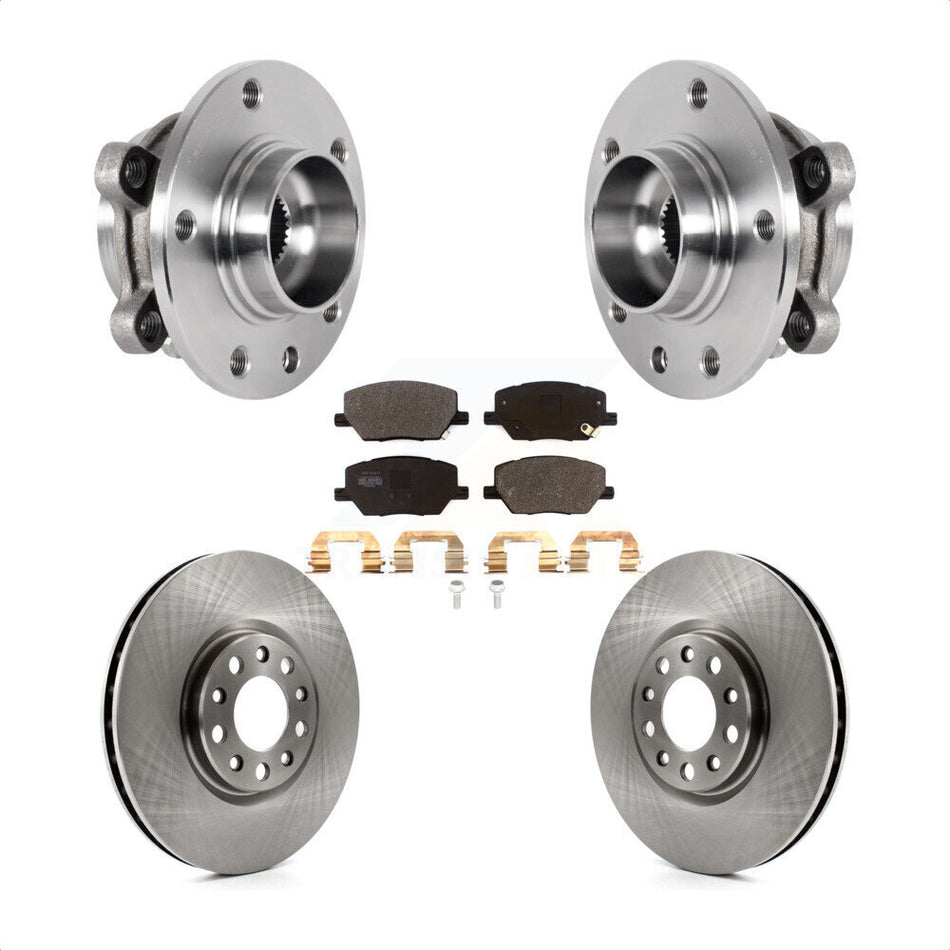 Front Hub Bearing Assembly Disc Brake Rotor & Pad Kit For Jeep Compass Renegade Fiat 500X KBB-127516
