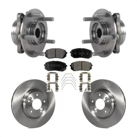 Front Hub Bearing Brake Rotor & Pads Kit For Kia Forte Hyundai Elantra GT Forte5 Veloster KBB-127517