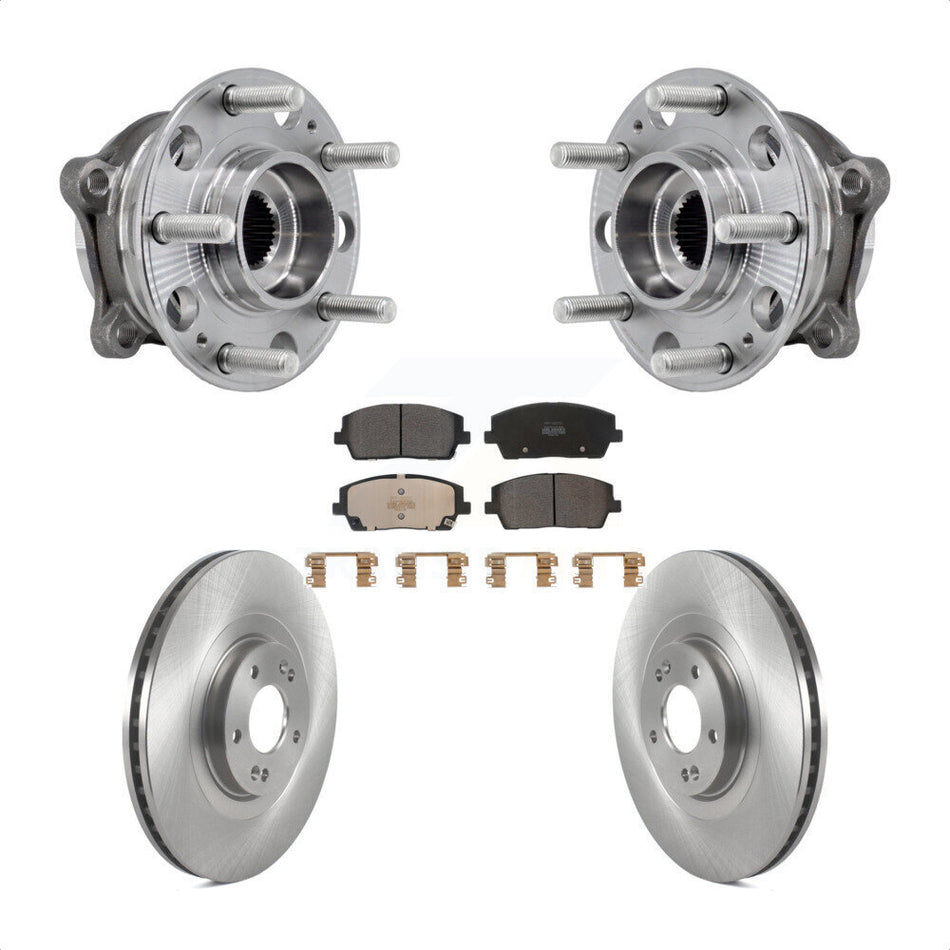 Front Hub Bearing Assembly Disc Brake Rotor & Pads Kit For Hyundai Palisade Kia Telluride KBB-127519