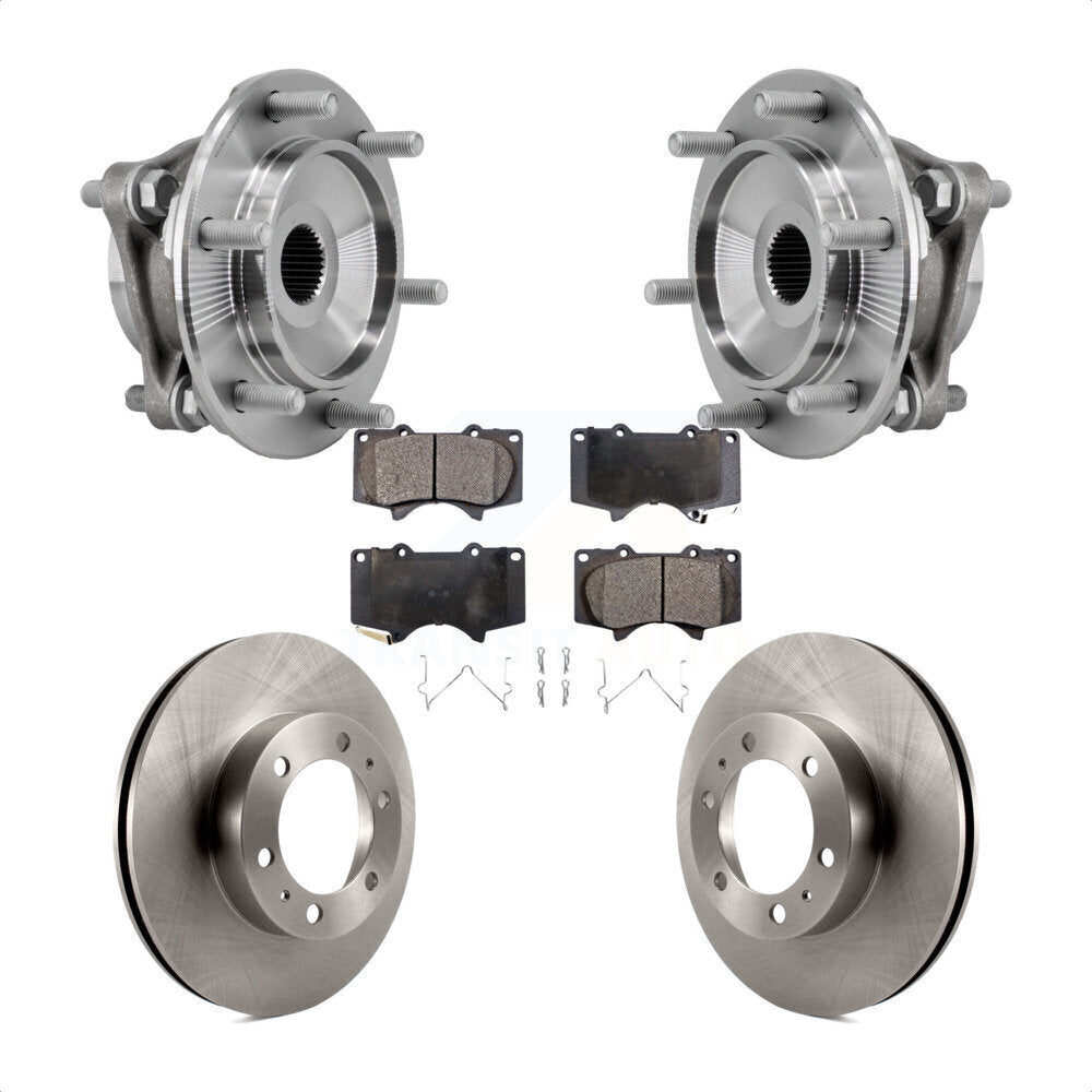 Front Hub Bearing Assembly Brake Rotor & Pad Kit For Toyota Tacoma 4Runner FJ Cruiser 4WD KBB-127520