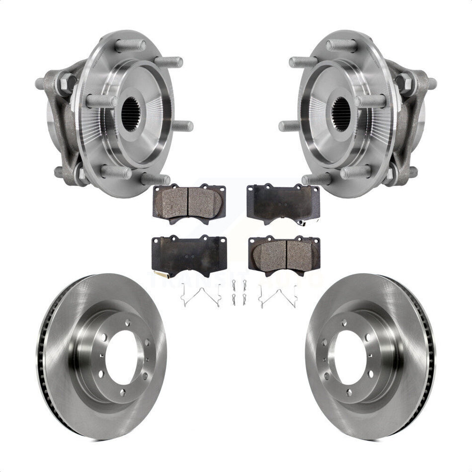 Front Hub Bearing Assembly Brake Rotor & Pad Kit For 2010-2023 Toyota 4Runner Lexus GX460 KBB-127521