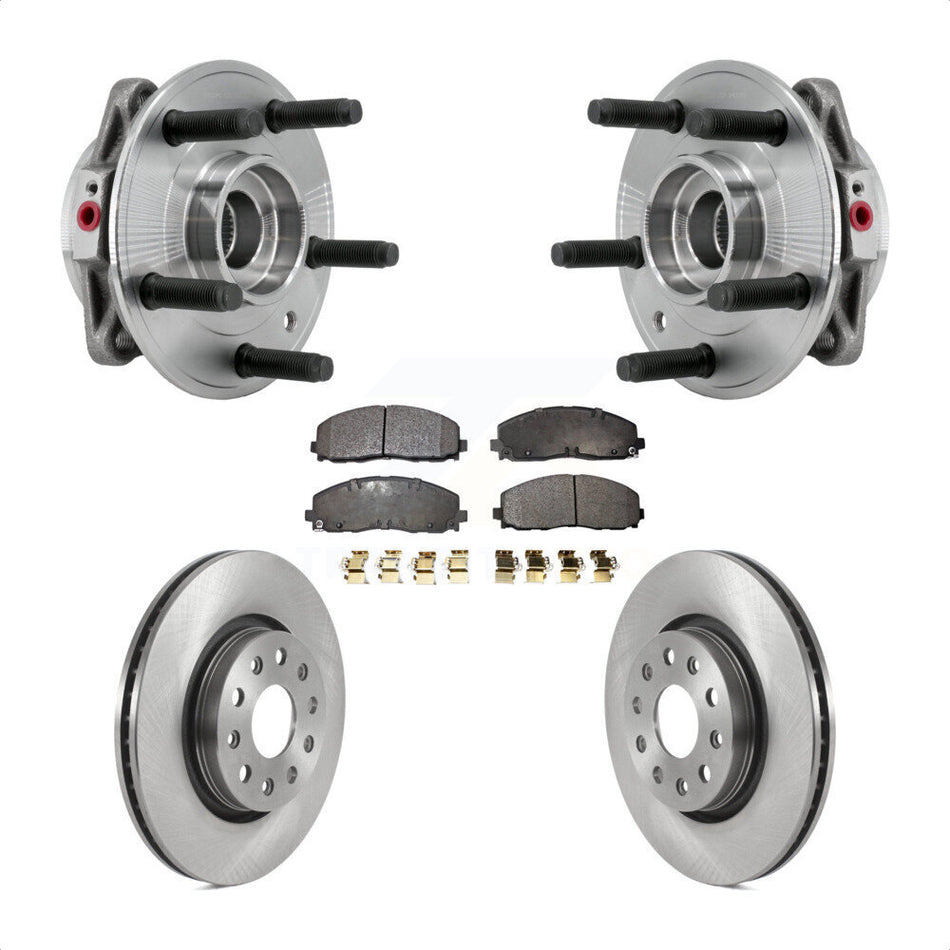 Front Hub Bearing Assembly Disc Brake Rotors And Pads Kit For Jeep Wrangler Gladiator KBB-127524