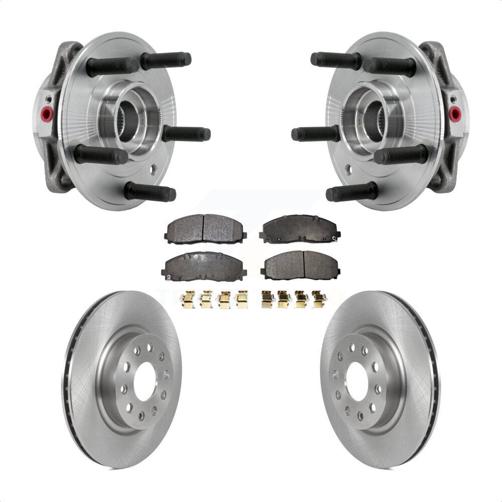 Front Hub Bearing Assembly Disc Brake Rotors And Semi-Metallic Pads Kit For Jeep Wrangler KBB-127525