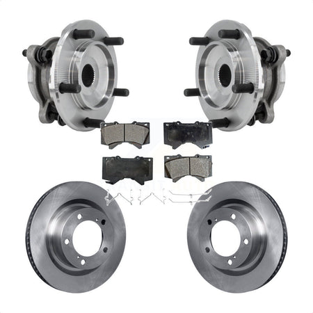 Front Hub Bearing Brake Rotor And Pad Kit For Toyota Tundra Sequoia Complete Assembly 4WD KBB-127526
