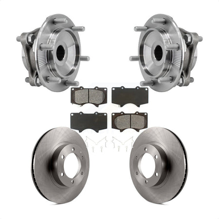 Front Hub Bearing Assembly Disc Brake Rotors And Pads Kit For Toyota 4Runner Lexus GX470 KBB-127535