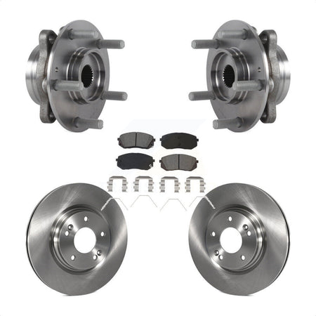 Front Hub Bearing Brake Rotor & Pads Kit For Kia Forte Hyundai Elantra GT Forte5 Veloster KBB-127540