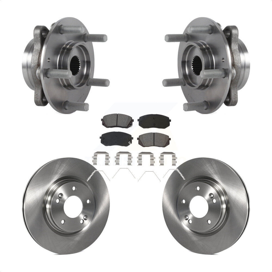 Front Hub Bearing Brake Rotor & Pads Kit For Kia Forte Hyundai Elantra GT Forte5 Veloster KBB-127540