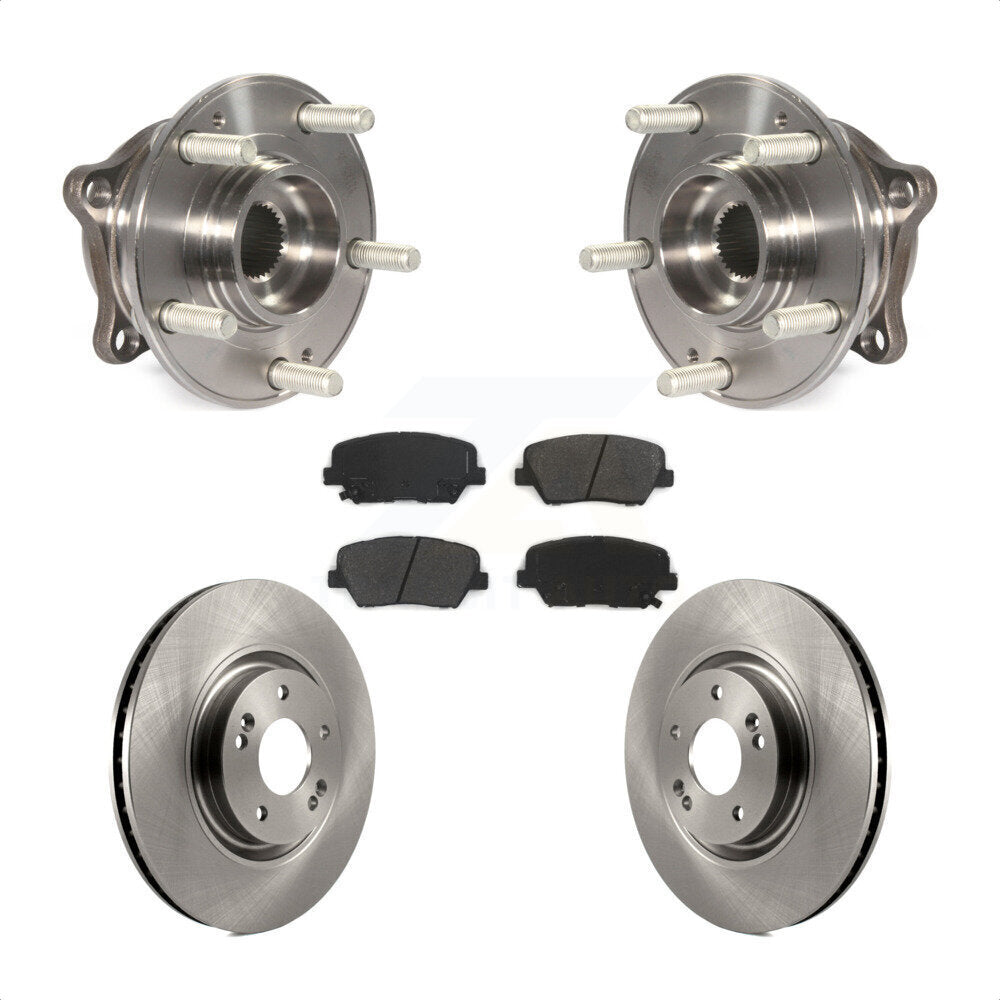 Front Hub Bearing Assembly Disc Brake Rotors And Semi-Metallic Pads Kit For Hyundai Nexo KBB-127545