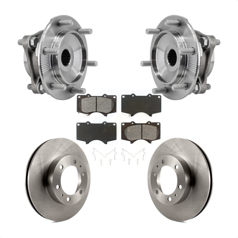 Front Hub Bearing Assembly Brake Rotor & Pad Kit For Toyota Tacoma 4Runner FJ Cruiser 4WD KBB-127546