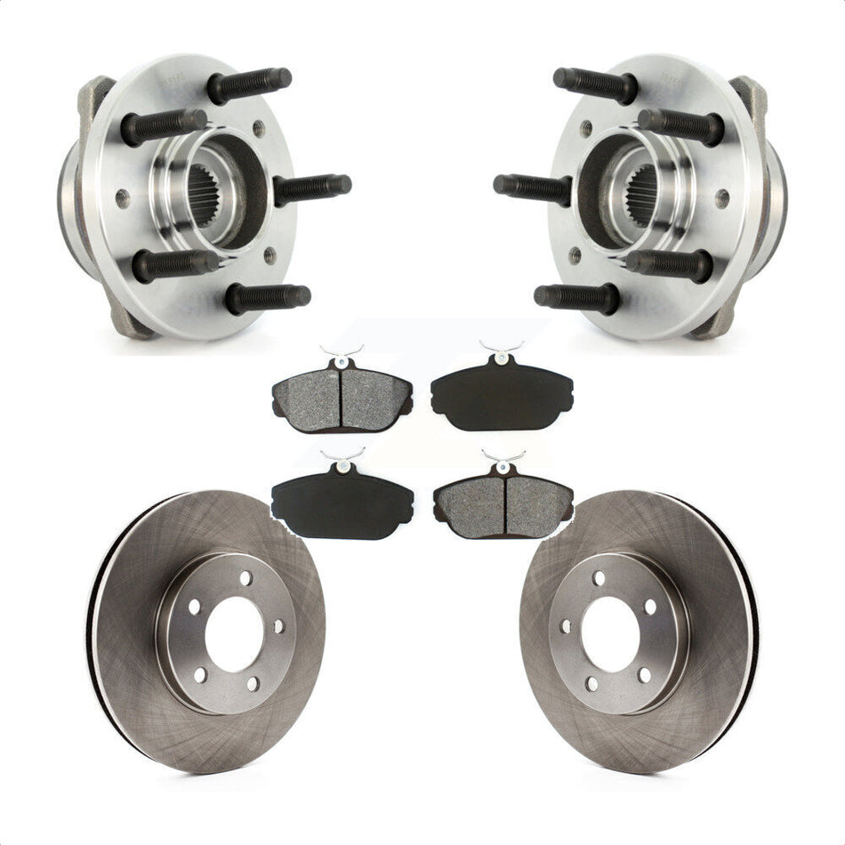 Front Hub Bearing Assembly Disc Brake Rotors And Pads Kit For 1998 Ford Windstar KBB-127547