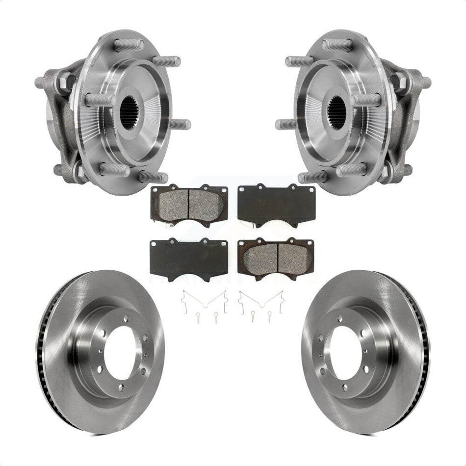 Front Hub Bearing Assembly Brake Rotor & Pad Kit For 2010-2023 Toyota 4Runner Lexus GX460 KBB-127548