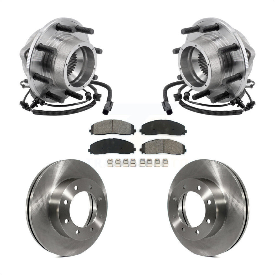 Front Hub Bearing Assembly Disc Brake Rotors And Pads Kit For Ford F-350 Super Duty 4WD KBB-127549