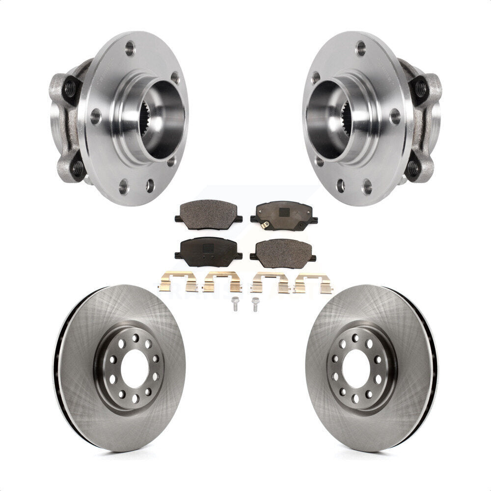 Front Hub Bearing Assembly Disc Brake Rotor & Pad Kit For Jeep Compass Renegade Fiat 500X KBB-127575