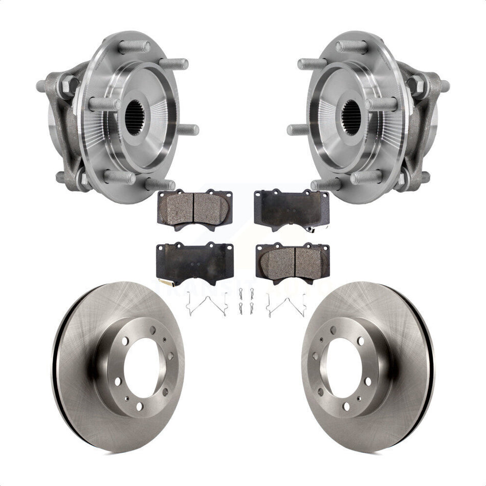 Front Hub Bearing Assembly Brake Rotor & Pad Kit For Toyota Tacoma 4Runner FJ Cruiser 4WD KBB-127577