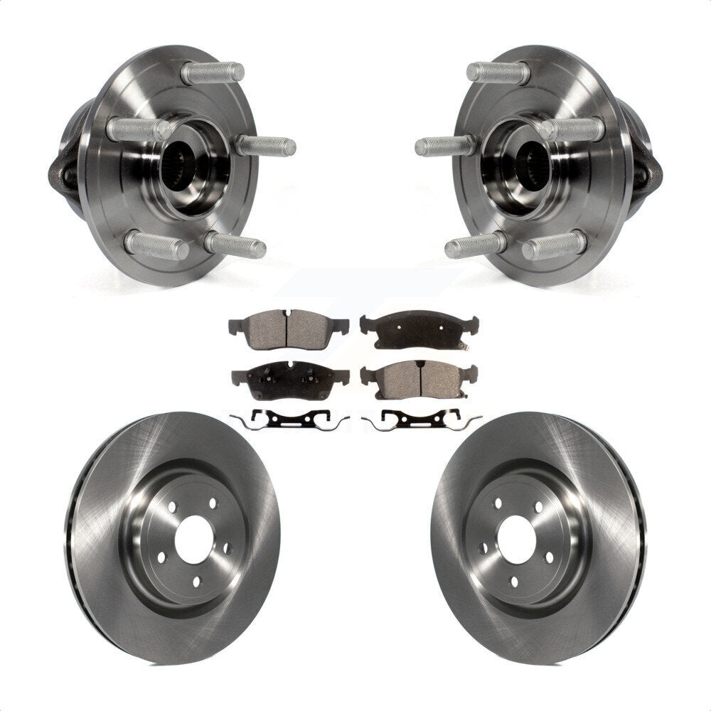 Front Hub Bearing Brake Rotor & Pad Kit For Dodge Durango With 380mm Diameter KBB-127589