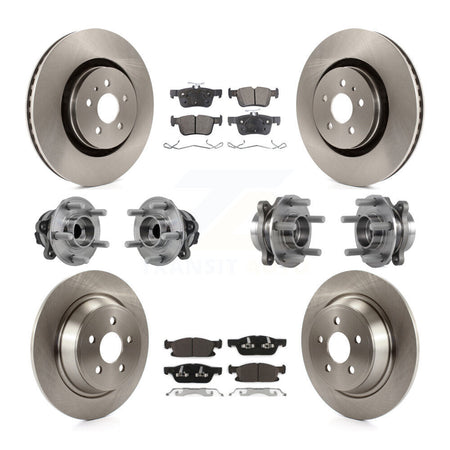 Front Rear Hub Bearing Brake Rotor Pads Kit (10Pc) For Ford Edge Lincoln Nautilus MKX FWD KBB-127592
