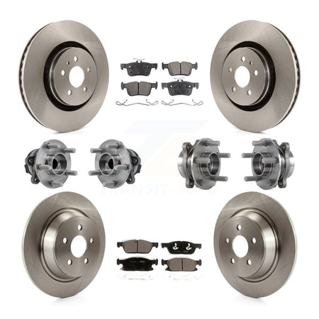 Front Rear Hub Bearings Disc Brake Rotors And Pads Kit (10Pc) For Lincoln Continental FWD KBB-127594