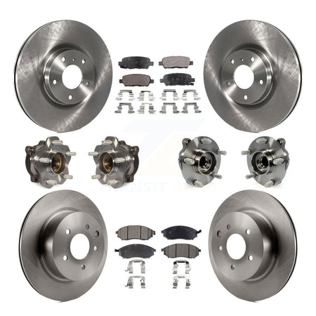 Front Rear Hub Bearing Disc Brake Rotor And Pad Kit (10Pc) For 2006-2007 INFINITI M35 RWD KBB-127599