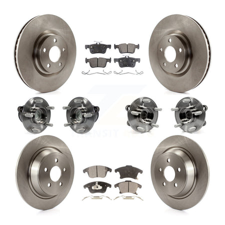 Front Rear Hub Bearing Brake Rotor & Pad Kit (10Pc) For 2019-2020 Ford SSV Plug-In Hybrid KBB-127600