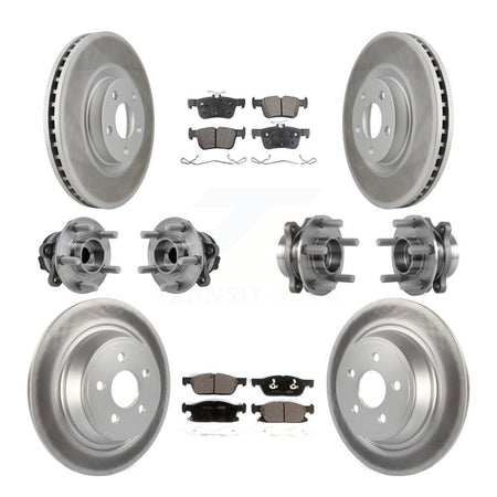 Front Rear Hub Bearing Coated Disc Brake Rotor Pad Kit (10Pc) For Lincoln Continental FWD KBB-127619