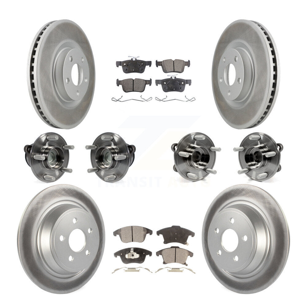 Front Rear Bearing Coat Brake Rotor Pads Kit (10Pc) For 2019-2020 Ford SSV Plug-In Hybrid KBB-127622
