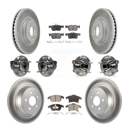 Front Rear Bearing Coat Brake Rotor Pads Kit (10Pc) For 2019-2020 Ford SSV Plug-In Hybrid KBB-127622