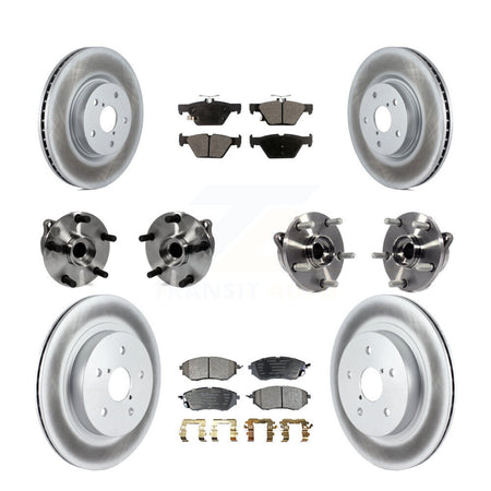 Front Rear Hub Bearing Coated Disc Brake Rotor And Ceramic Pads Kit (10Pc) For Subaru WRX KBB-127626
