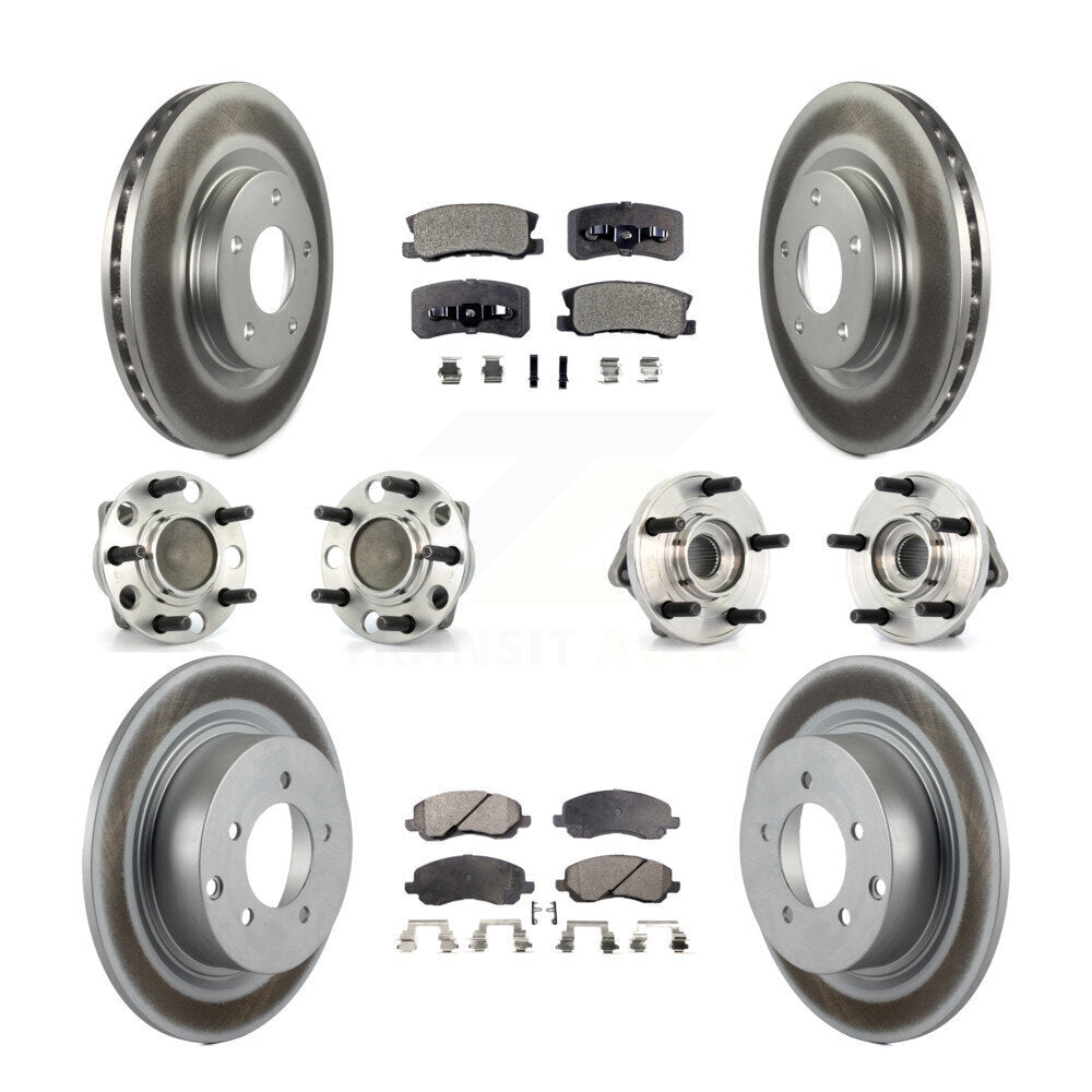 Front Rear Hub Bearing Coat Brake Rotor Pad Kit (10Pc) For Dodge Avenger Chrysler Sebring KBB-127627