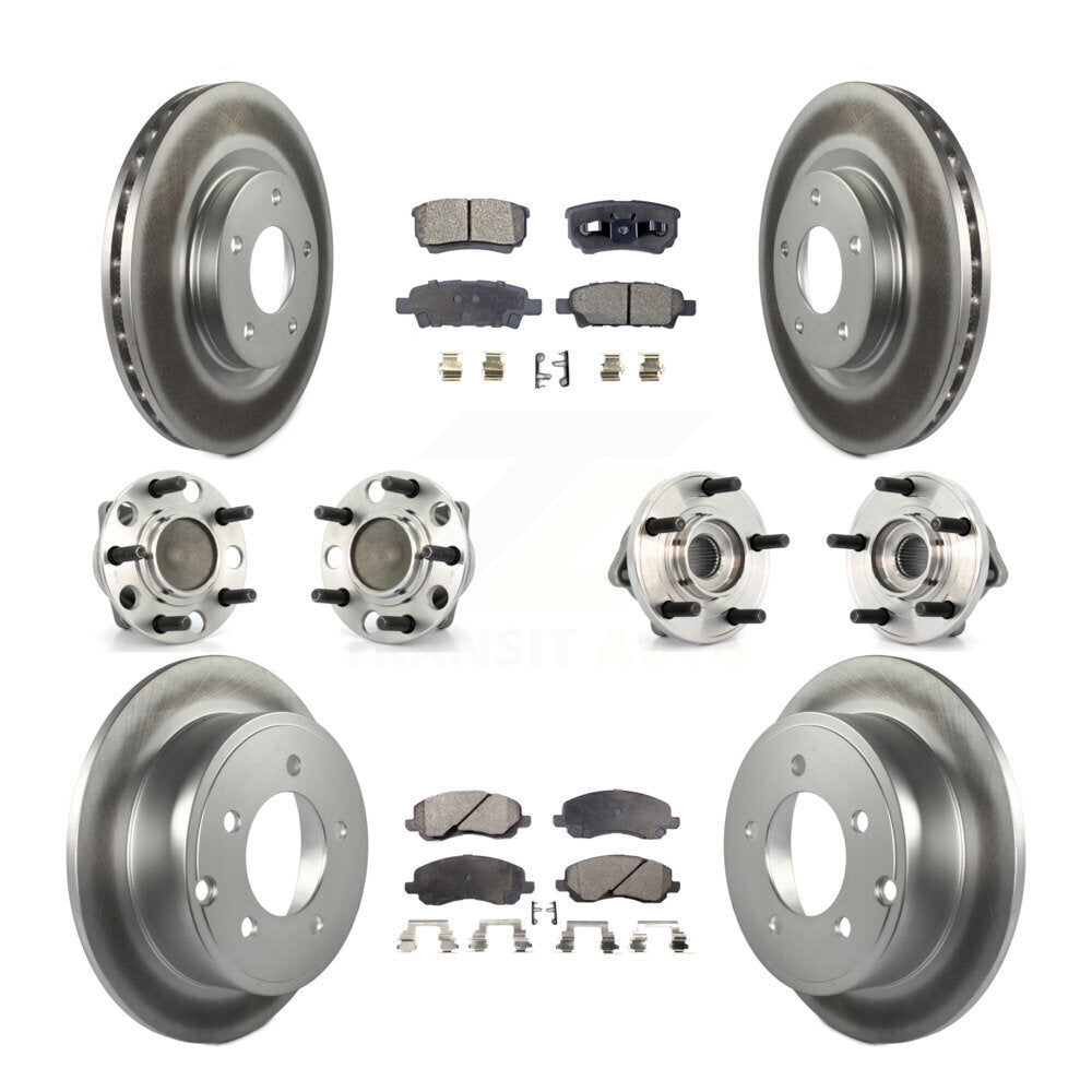 Front Rear Hub Bearing Coat Brake Rotor Pad Kit (10Pc) For Dodge Avenger Caliber Chrysler KBB-127628