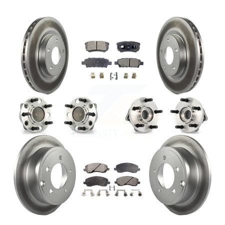 Front Rear Hub Bearing Coat Brake Rotor Pad Kit (10Pc) For Dodge Avenger Caliber Chrysler KBB-127628