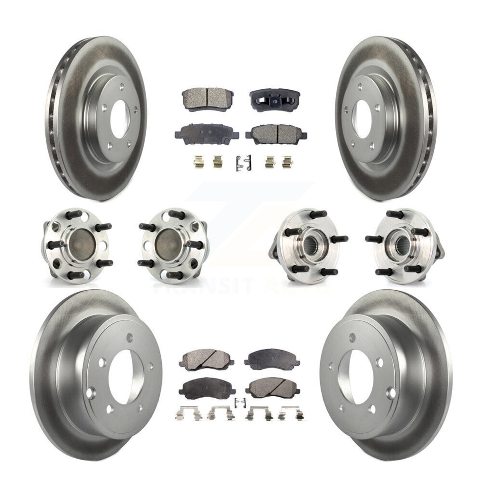 Front Rear Hub Bearing Coat Brake Rotor Pad Kit (10Pc) For Dodge Avenger Caliber Chrysler KBB-127628