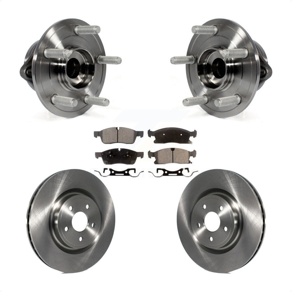 Front Hub Bearing Brake Rotor & Pad Kit For Dodge Durango With 380mm Diameter KBB-127633