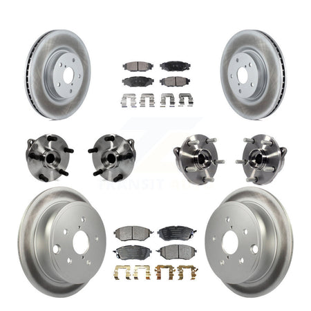 Front Rear Hub Bearing Assembly Coated Disc Brake Rotor And Pad Kit (10Pc) For Subaru WRX KBB-127646