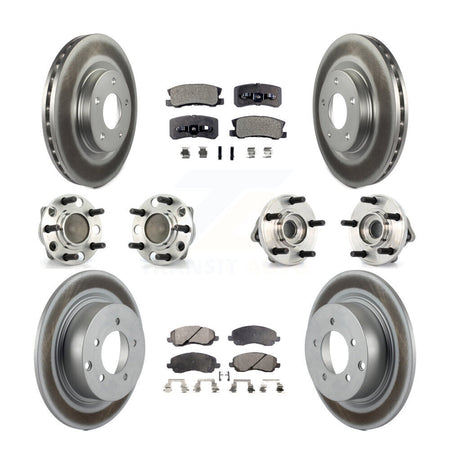 Front Rear Hub Bearing Coat Brake Rotor Pad Kit (10Pc) For Dodge Avenger Chrysler Sebring KBB-127648