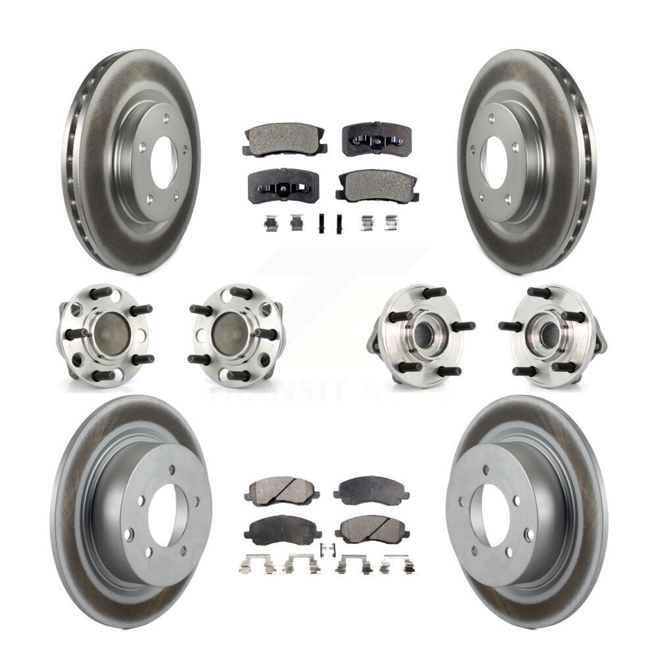 Front Rear Hub Bearing Coat Brake Rotor Pad Kit (10Pc) For Dodge Avenger Chrysler Sebring KBB-127648