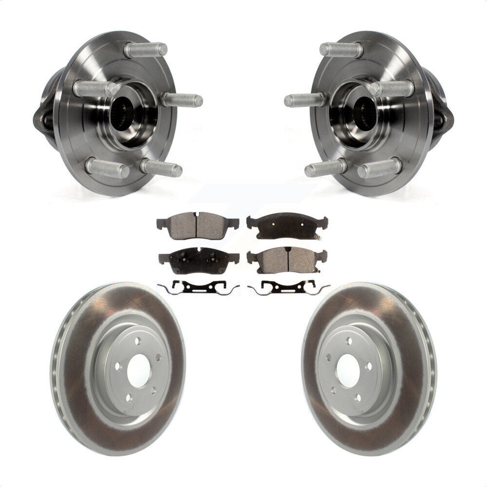 Front Hub Bearing Assembly Coated Disc Brake Rotors And Pads Kit For Dodge Durango KBB-127656